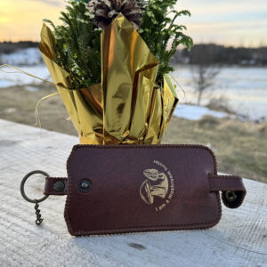 Leather key holder "I hunt mushrooms" KL-10g