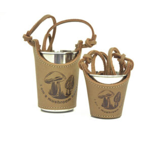 Gift set of glasses in leather cases " I am a mushroom hunter" PNCH-10g